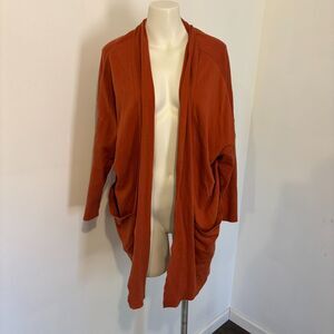 Pact size Medium Large 100% Organic Cotton Neutral Orange Lagenlook Cardigan
